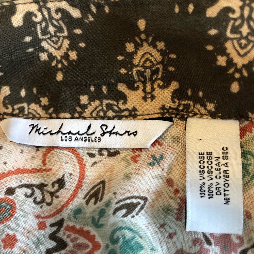 Michael Stars Evereve Patina Wide Sleeve Paisley Kimono Wrap. One size. - Picture 8 of 9